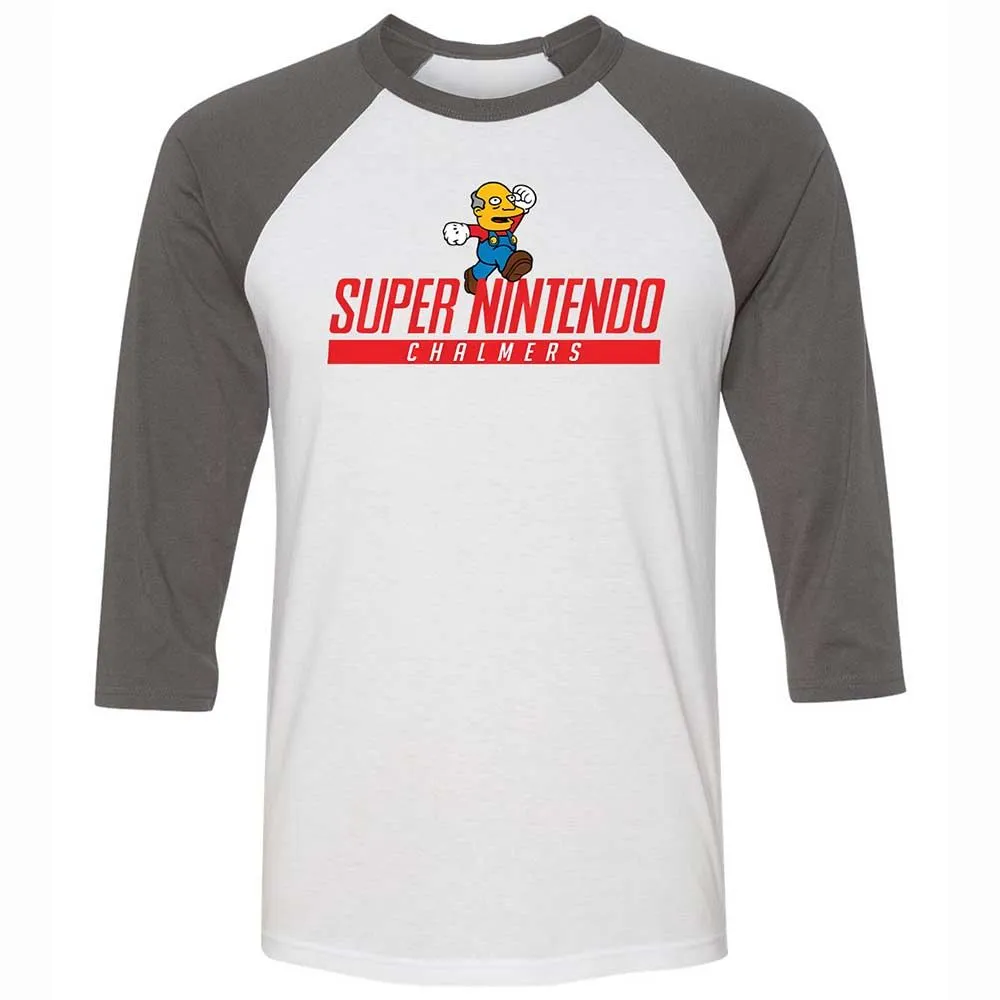Unisex 3/4 Baseball Tee - HHFWH3CG - White/Asphalt - 2