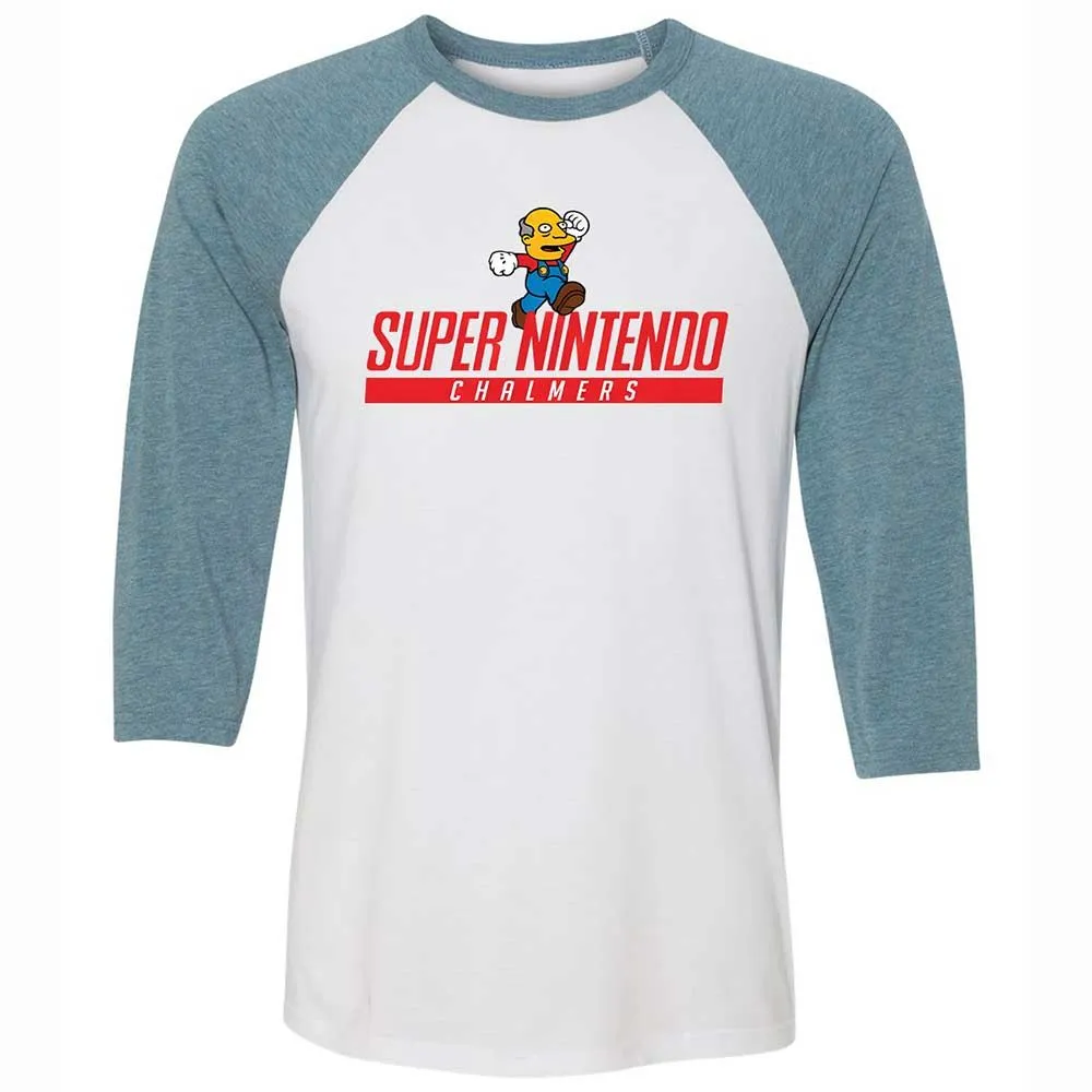 Unisex 3/4 Baseball Tee - HHFWH3CG - White/Denim - 3