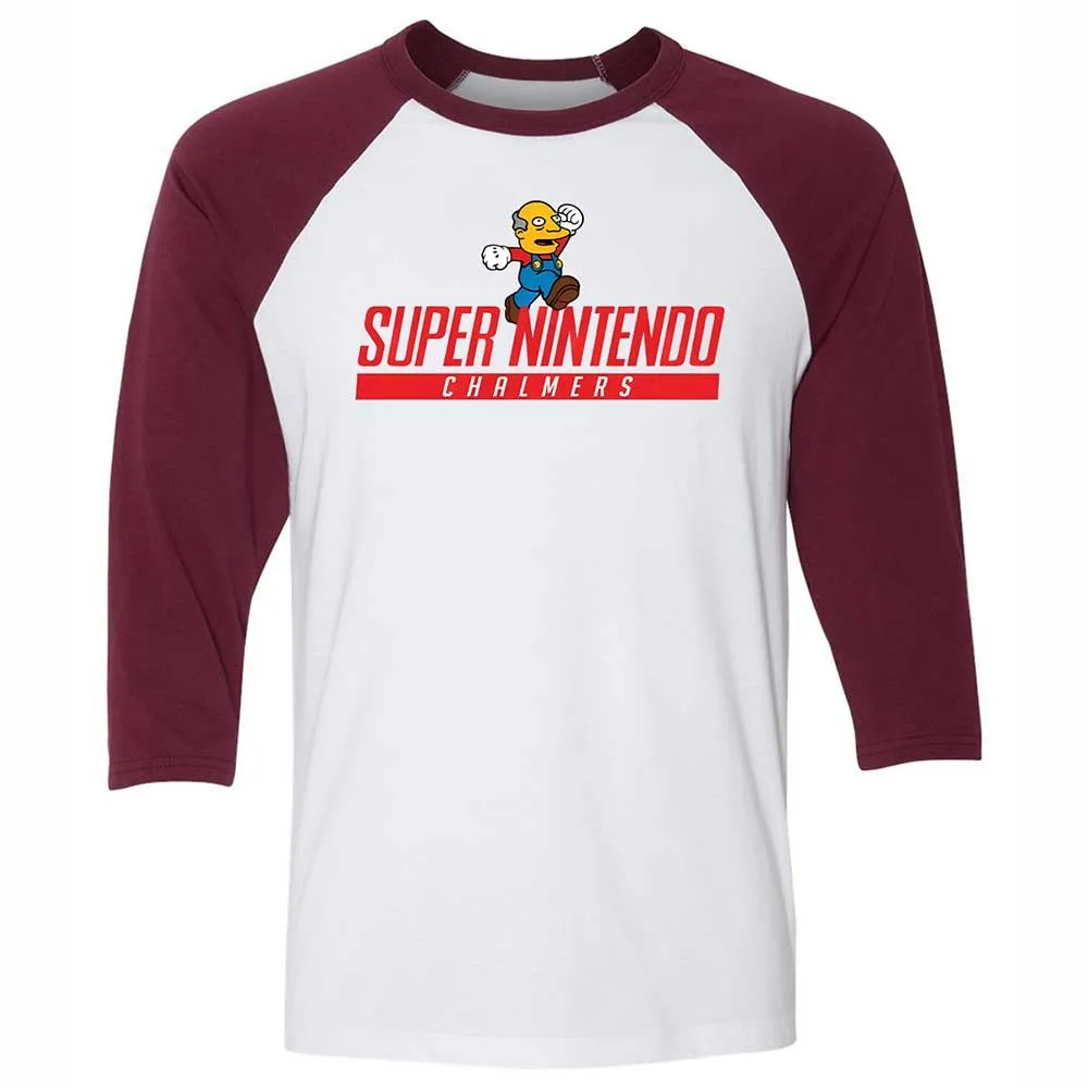 Unisex 3/4 Baseball Tee - HHFWH3CG - White/Maroon - 7