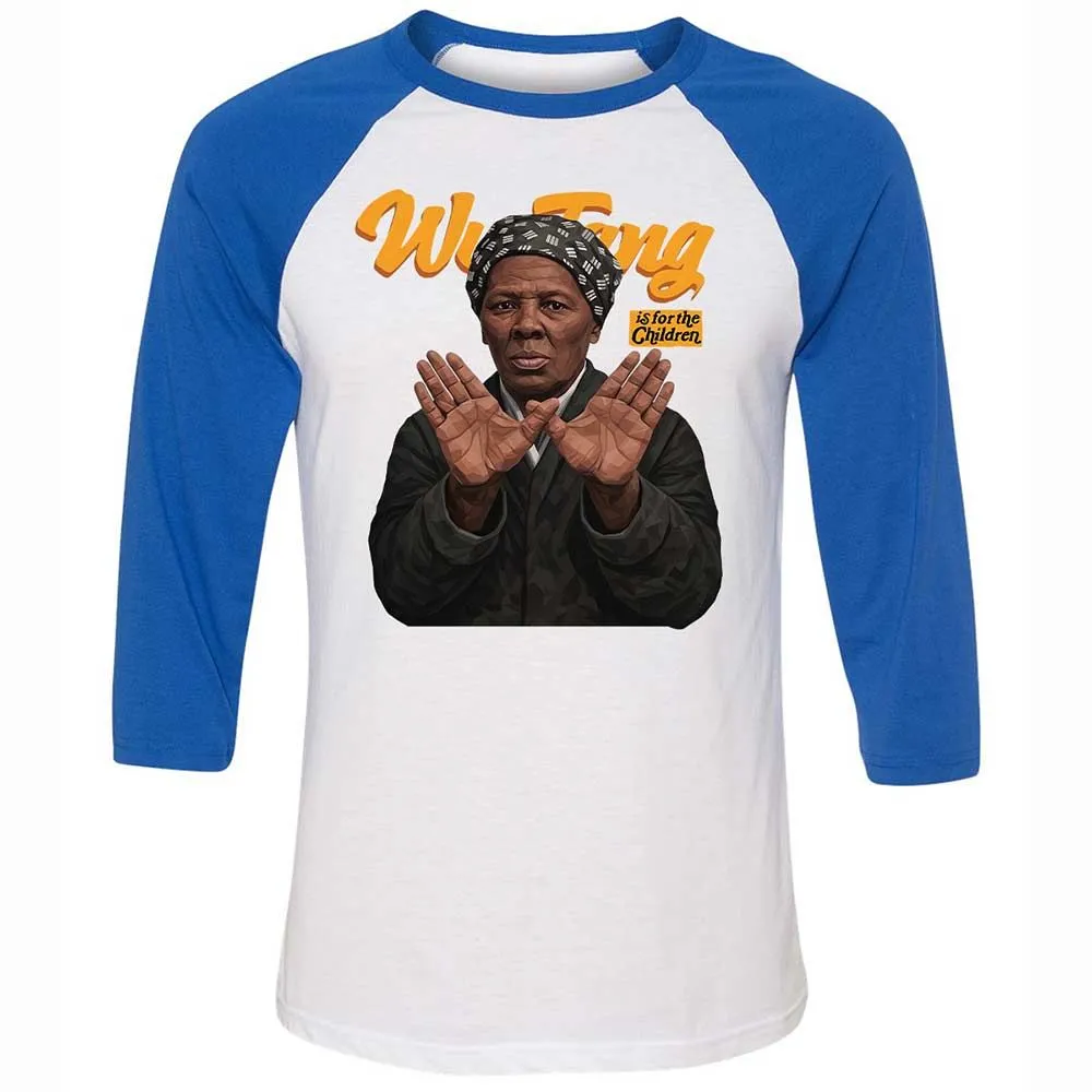 Unisex 3/4 Baseball Tee - Black - White/True Royal - 10