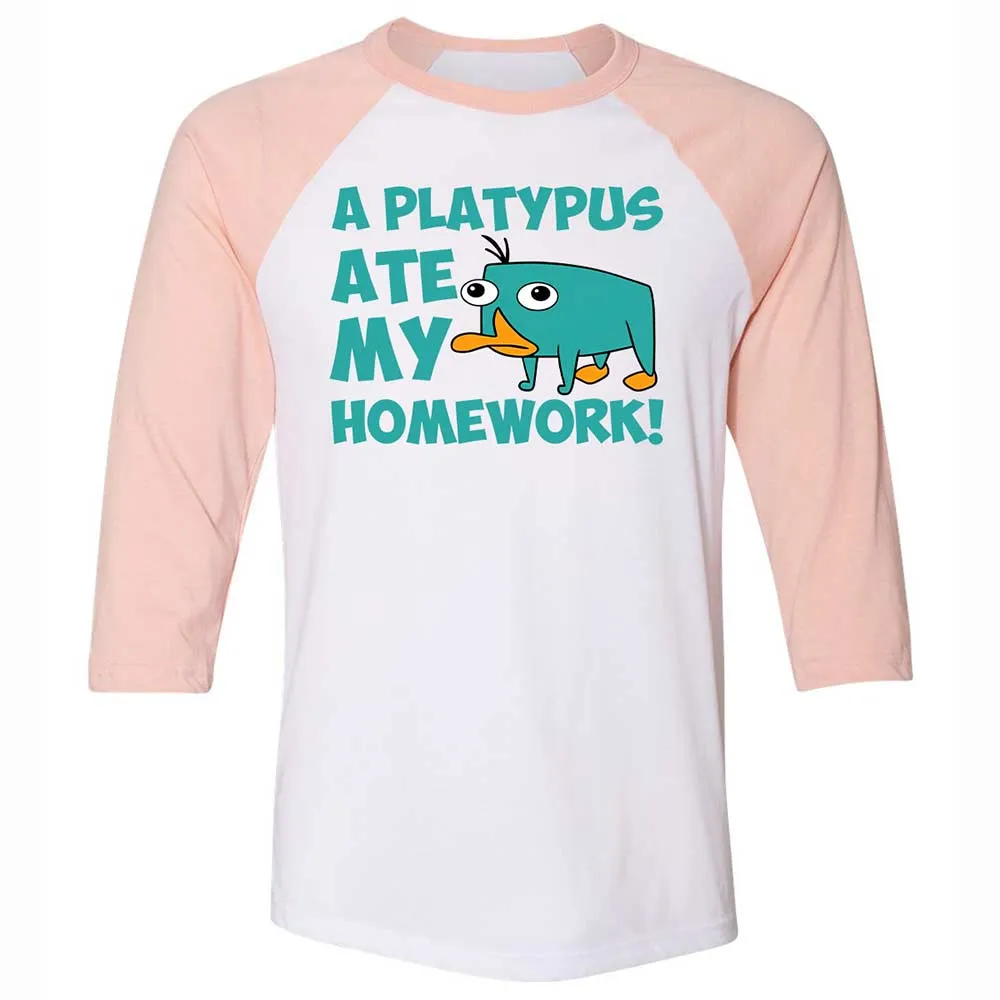 Platypus Ate My Homework Unisex 3/4 Baseball Tee - 5
