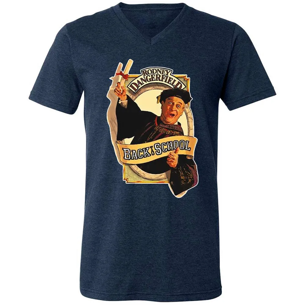 Unisex V-Neck T-Shirt - V89X2FHV - Heather Navy - 3