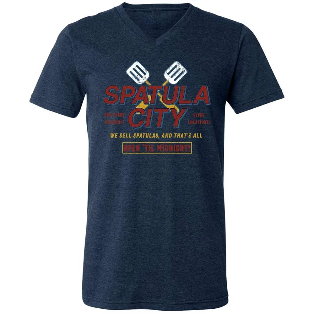 Unisex V-Neck T-Shirt - EFZ2QTJ9 - Heather Navy - 3