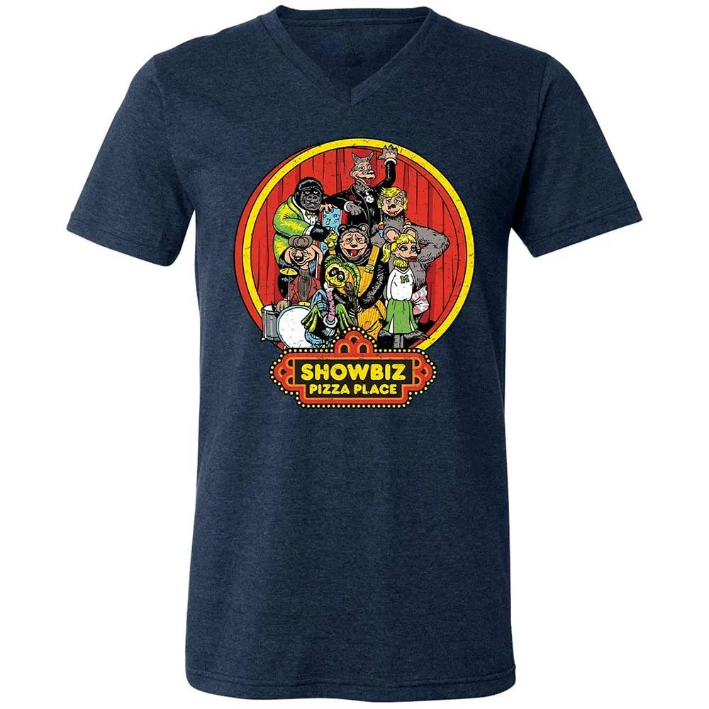 Unisex V-Neck T-Shirt - B89VCUJU - Heather Navy - 3