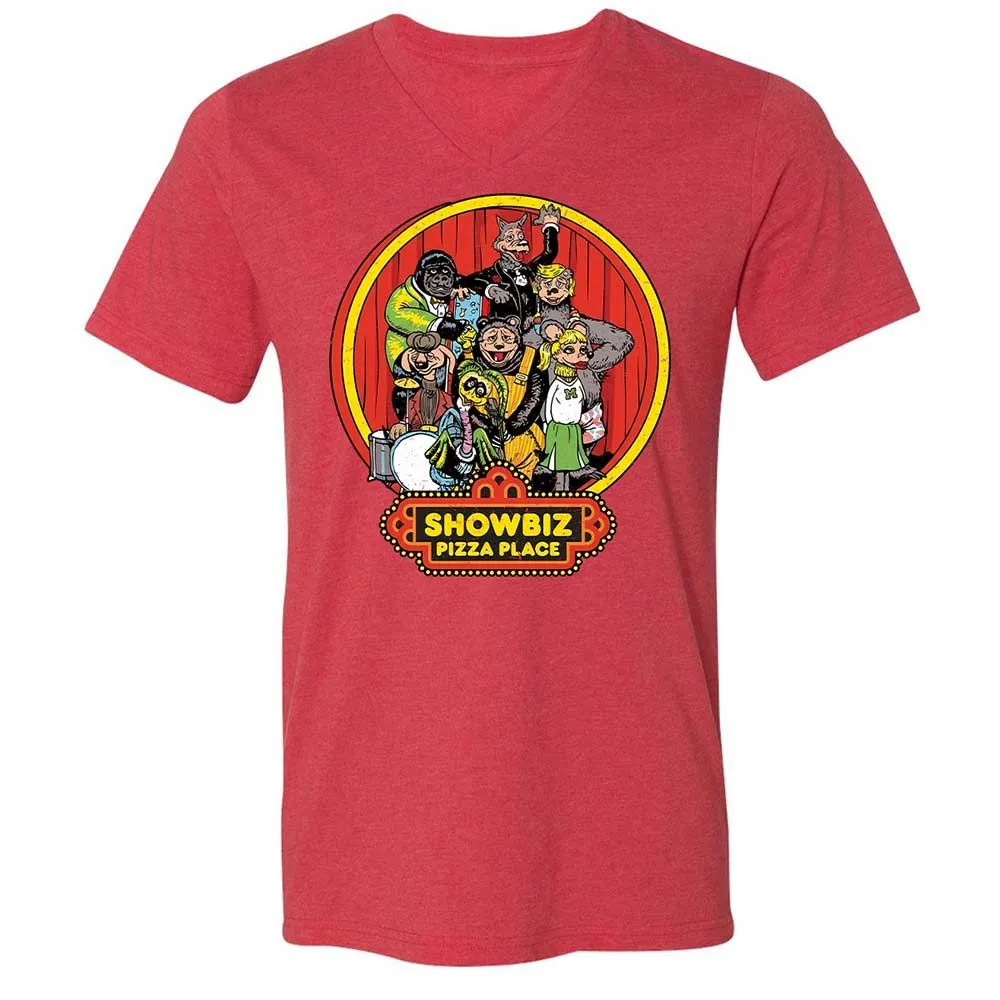 Unisex V-Neck T-Shirt - B89VCUJU - Heather Red - 7