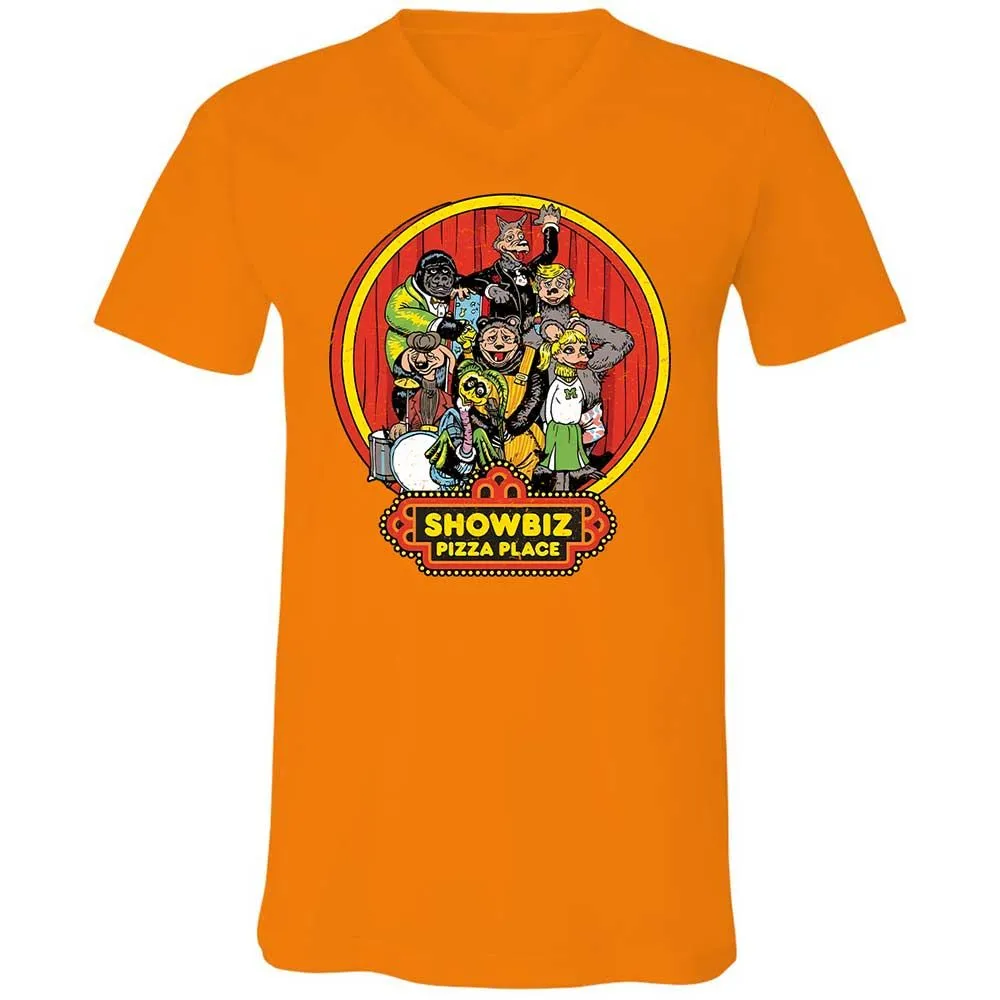 Unisex V-Neck T-Shirt - B89VCUJU - Orange - 12