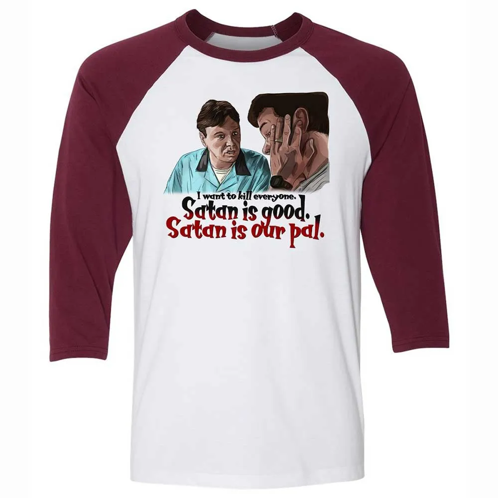 Unisex 3/4 Baseball Tee - QSVKCTLB - White/Maroon - 7