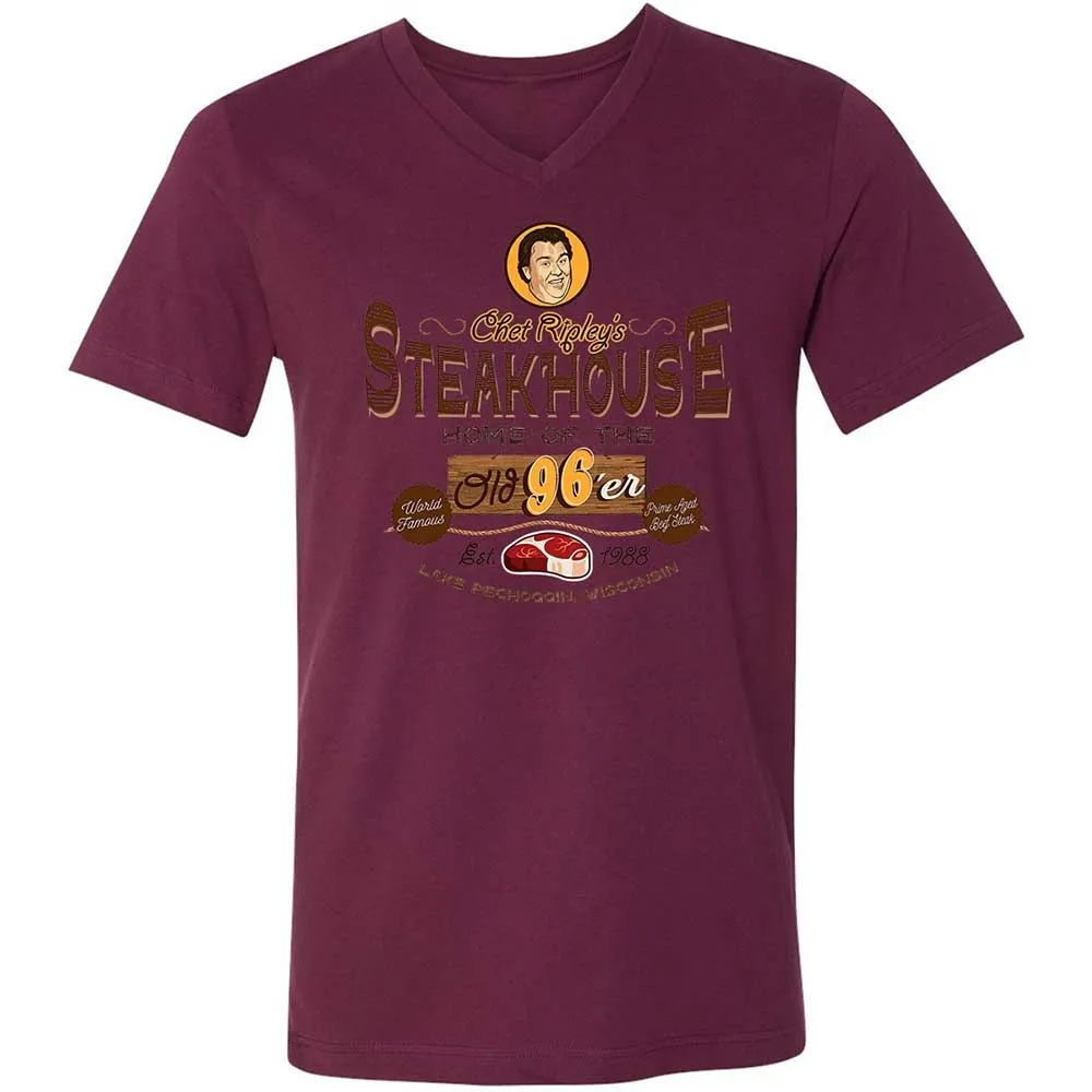 Unisex V-Neck T-Shirt - FFY6KWTR - Maroon - 14
