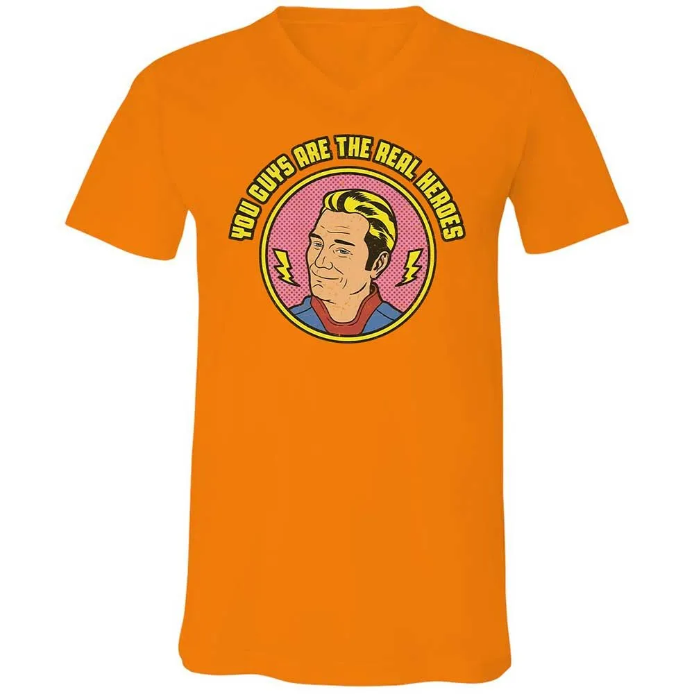 Unisex V-Neck T-Shirt - K3PNR8YK - Orange - 7