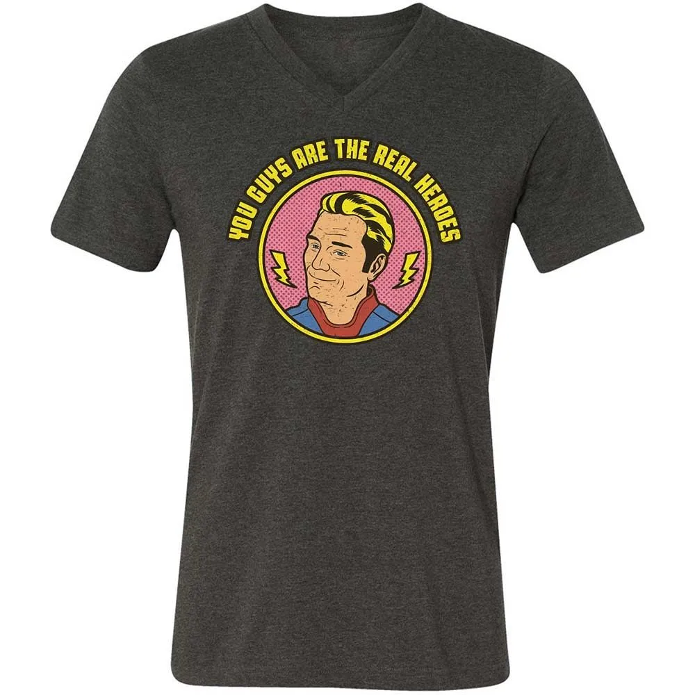 Unisex V-Neck T-Shirt - K3PNR8YK - Dark Grey Heather - 8