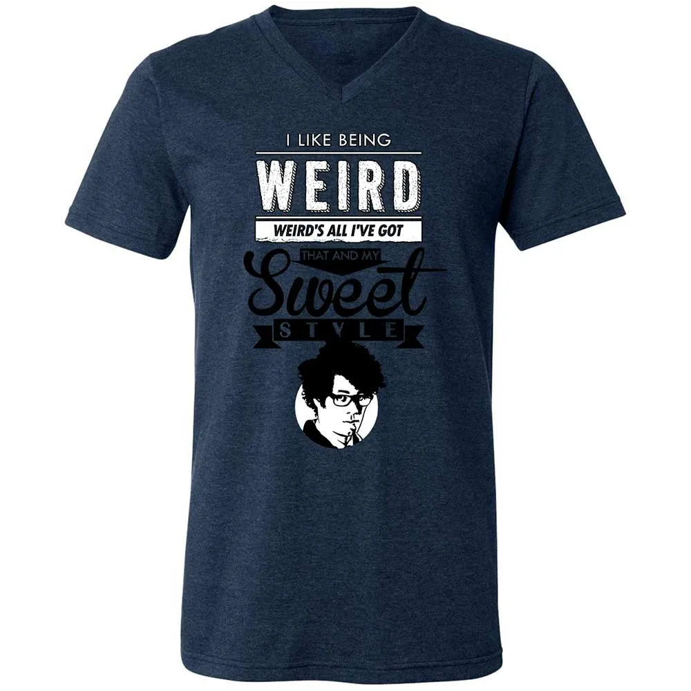 Unisex V-Neck T-Shirt - NK175HMJ - Heather Navy - 13