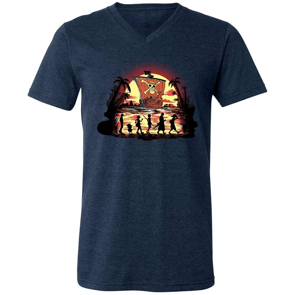 Unisex V-Neck T-Shirt - 94GAHYGS - Heather Navy - 3
