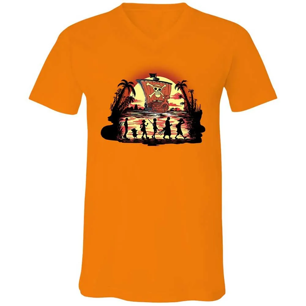 Unisex V-Neck T-Shirt - 94GAHYGS - Orange - 12