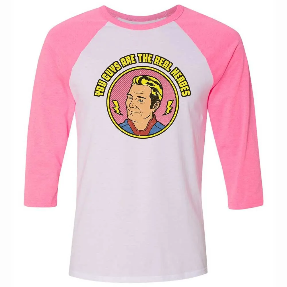 Unisex 3/4 Baseball Tee - C47X661X - White/Neon Pink - 12