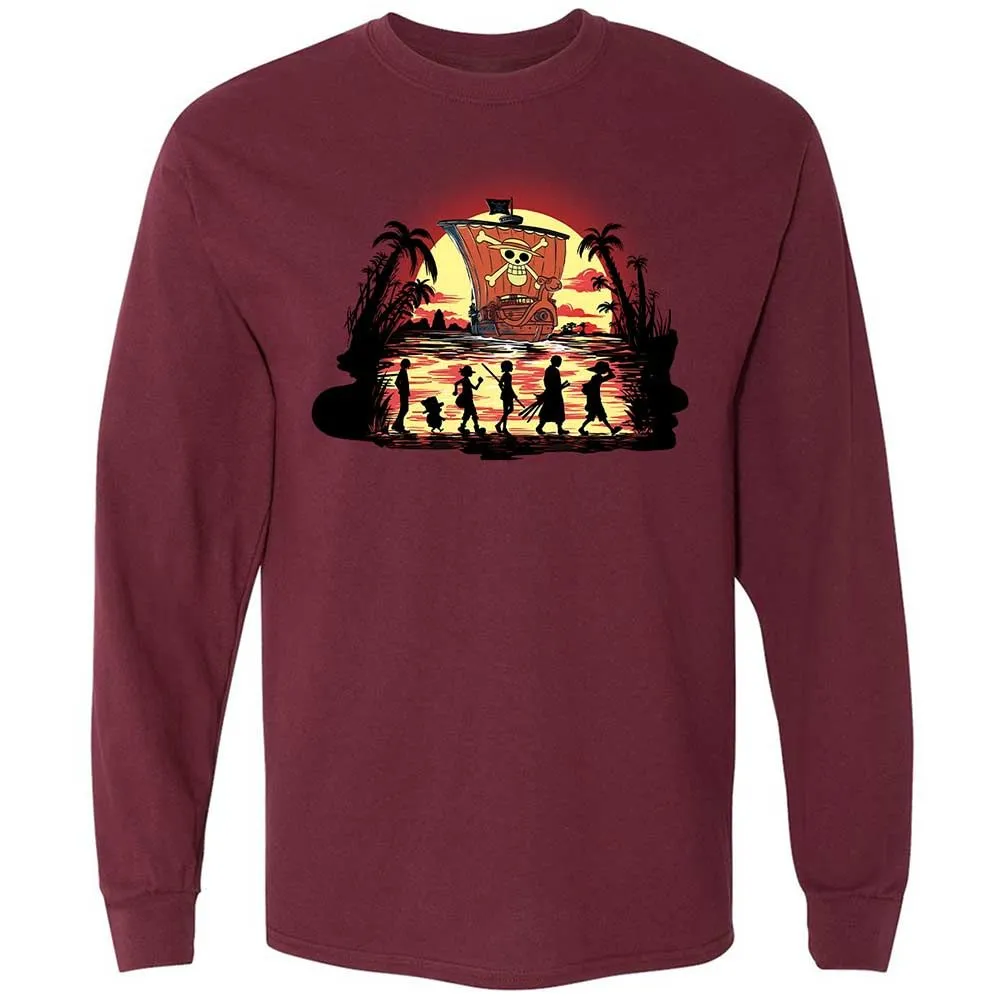 Long Sleeve T-Shirt - C1DKB4H2 - Maroon - 6