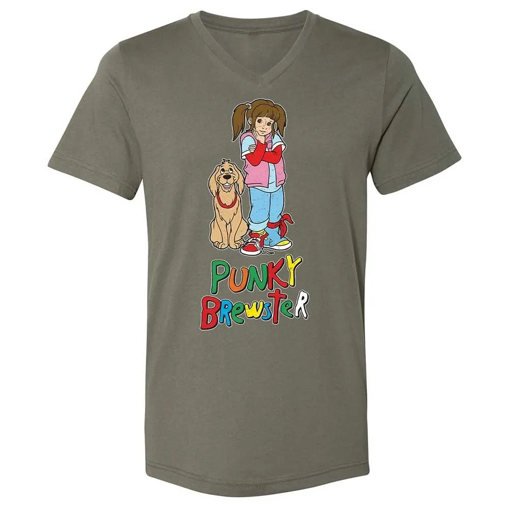 Unisex V-Neck T-Shirt - 37G7L8KB - Military Green - 11