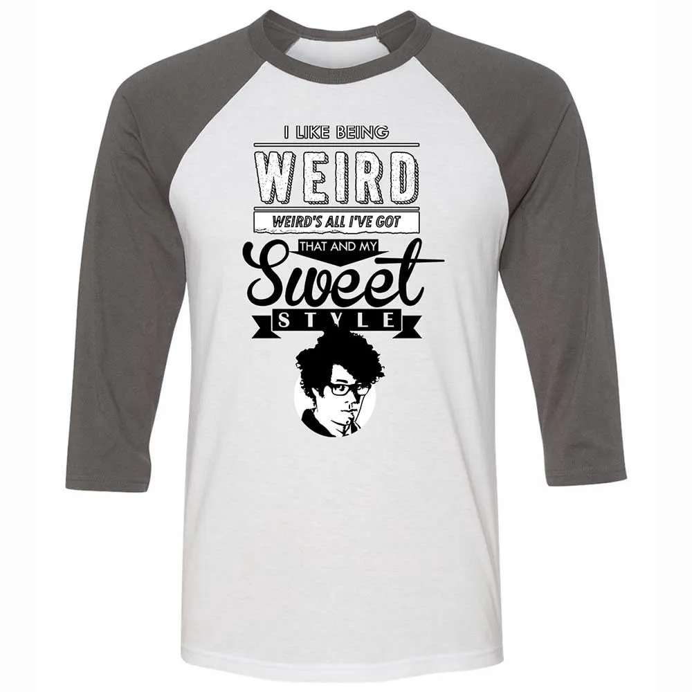 Unisex 3/4 Baseball Tee - 768KNKHN - White/Asphalt - 2