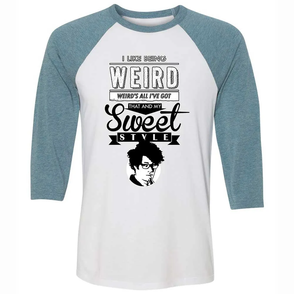 Unisex 3/4 Baseball Tee - 768KNKHN - White/Denim - 3