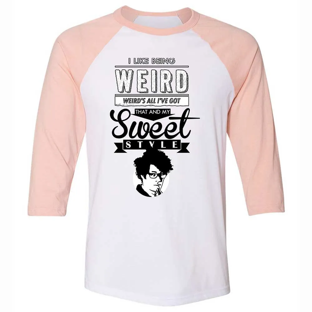 Unisex 3/4 Baseball Tee - 768KNKHN - White/Heather Peach - 5