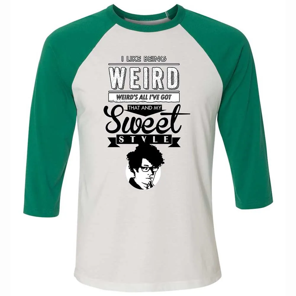 Unisex 3/4 Baseball Tee - 768KNKHN - White/Kelly - 6