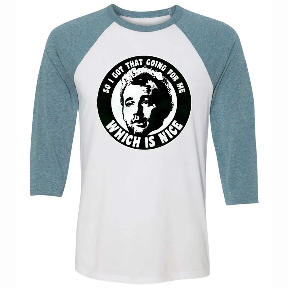 Unisex 3/4 Baseball Tee - 12RWBC2B - White/Denim - 3