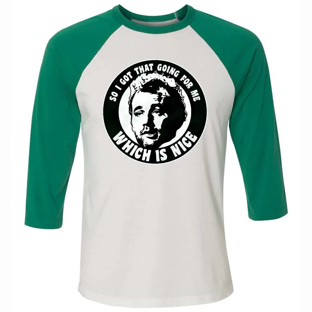 Unisex 3/4 Baseball Tee - 12RWBC2B - White/Kelly - 6