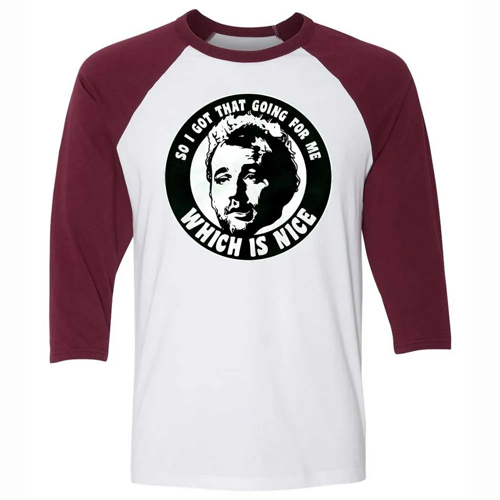 Unisex 3/4 Baseball Tee - 12RWBC2B - White/Maroon - 7