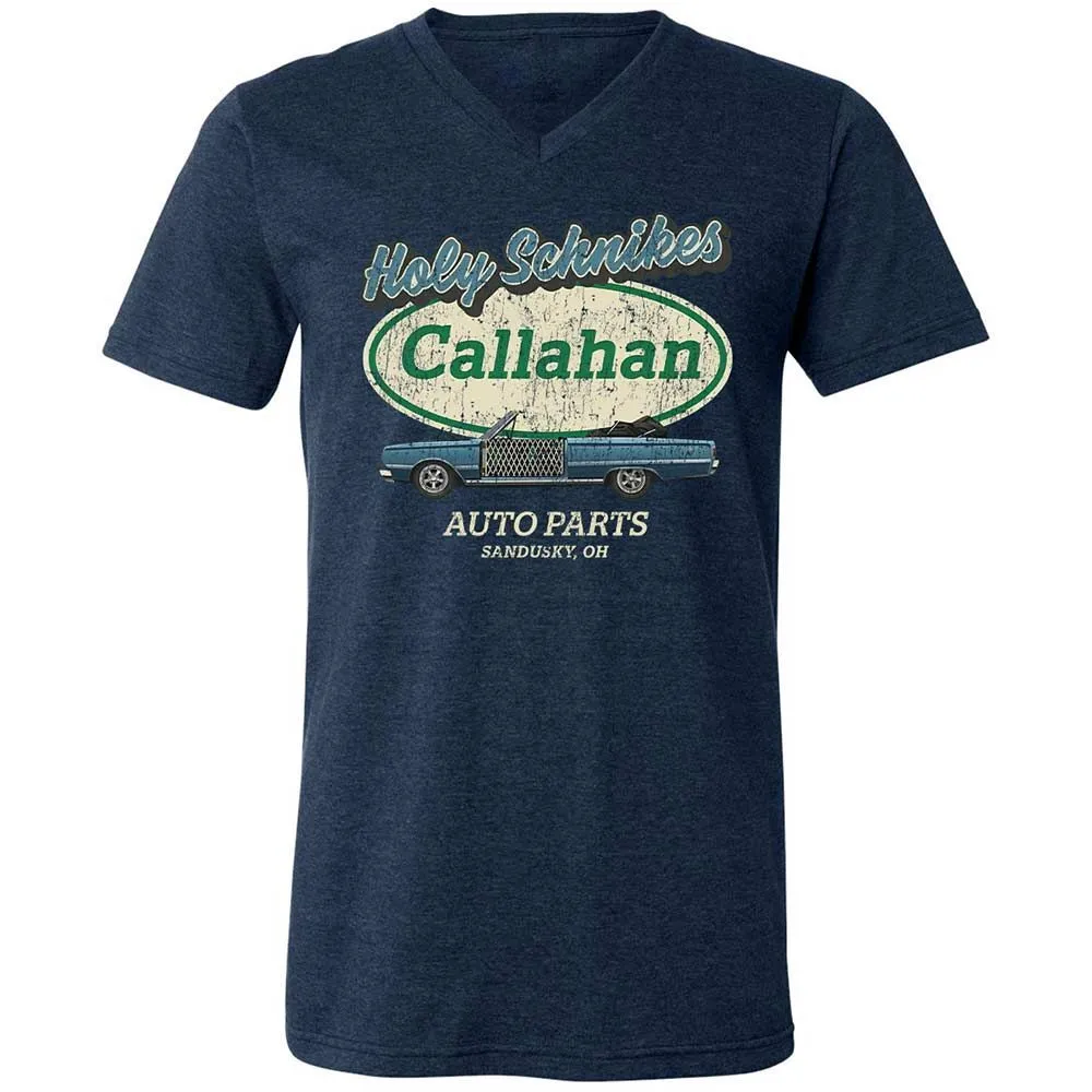 Unisex V-Neck T-Shirt - YF5AFXAS - Heather Navy - 3