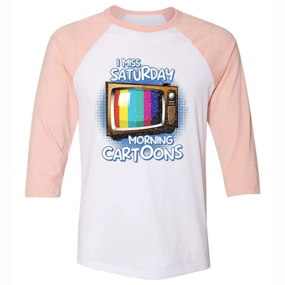 Unisex 3/4 Baseball Tee - D3JLVLP7 - White/Heather Peach - 5