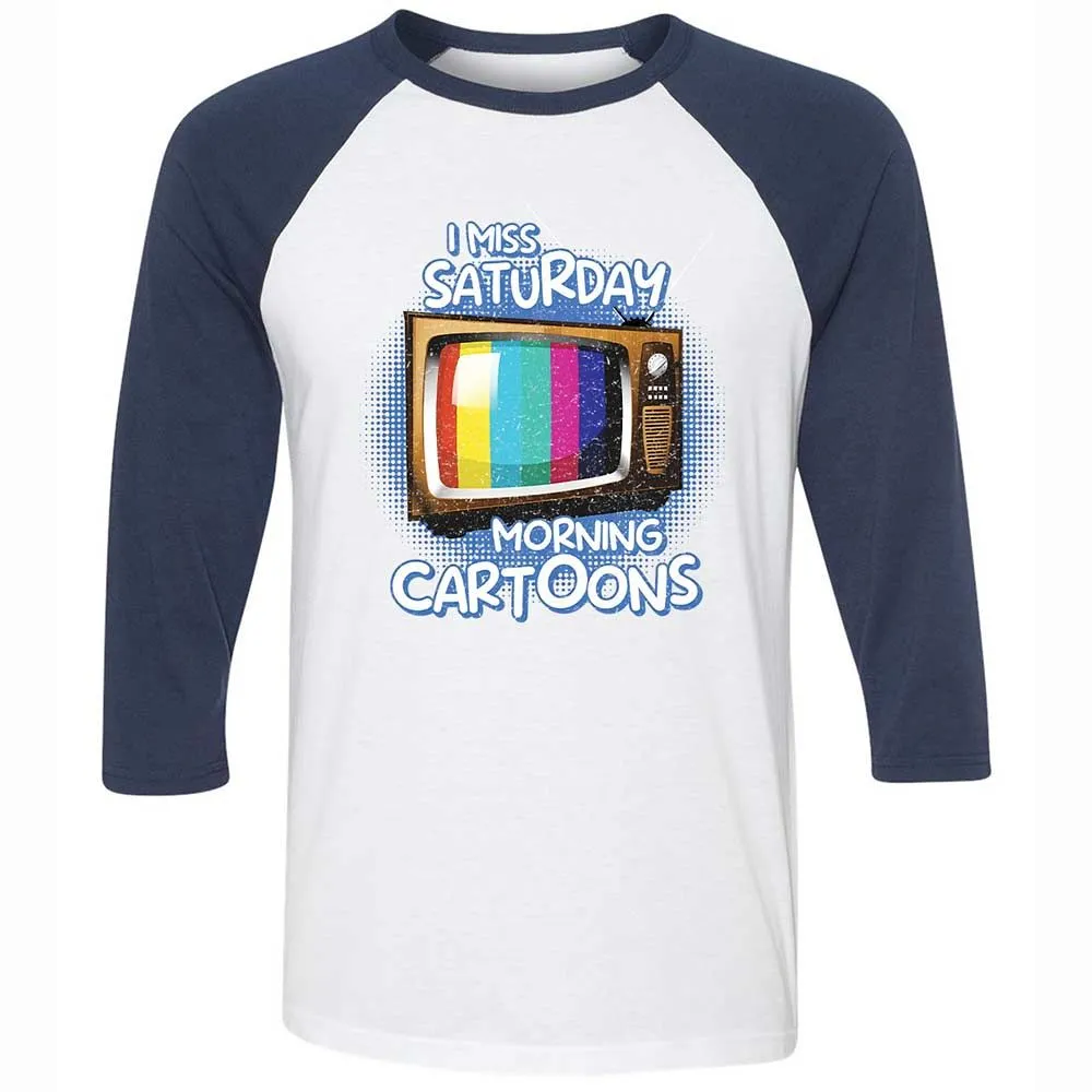 Unisex 3/4 Baseball Tee - D3JLVLP7 - White/Navy - 8