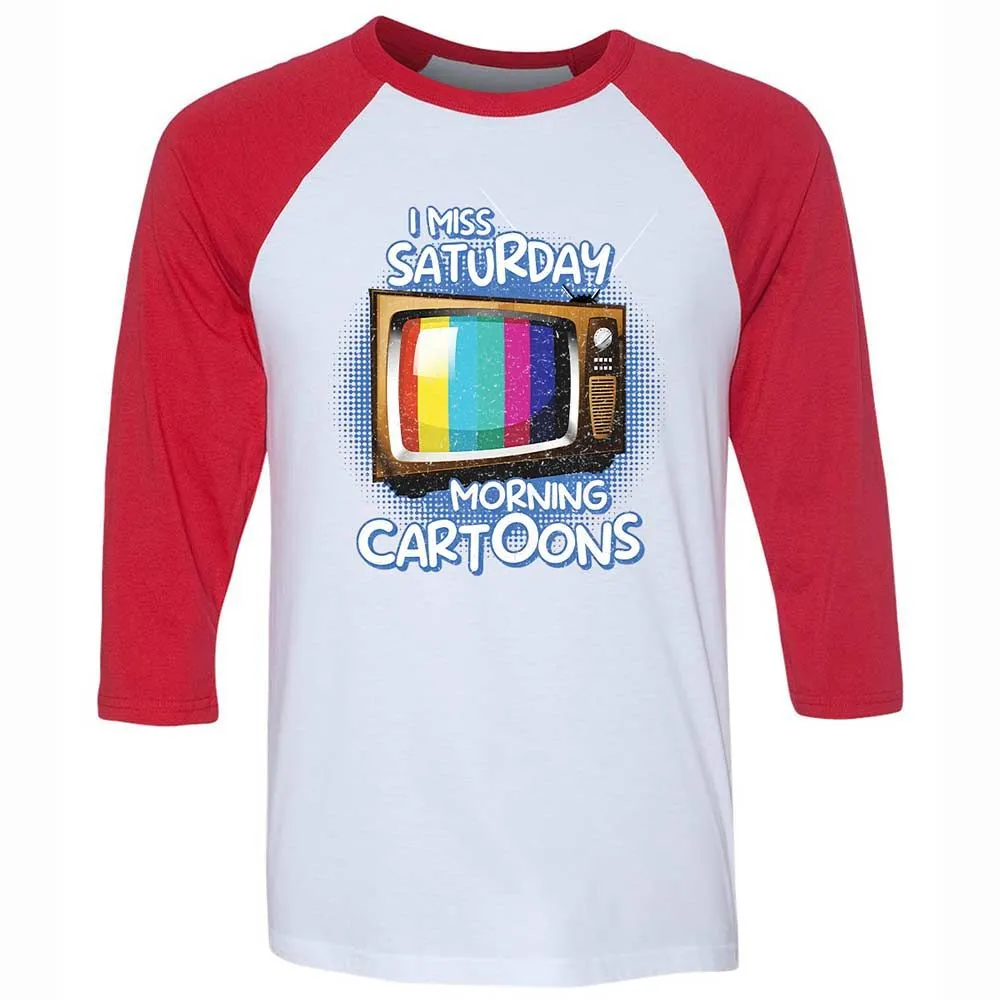 Unisex 3/4 Baseball Tee - D3JLVLP7 - White/Red - 9