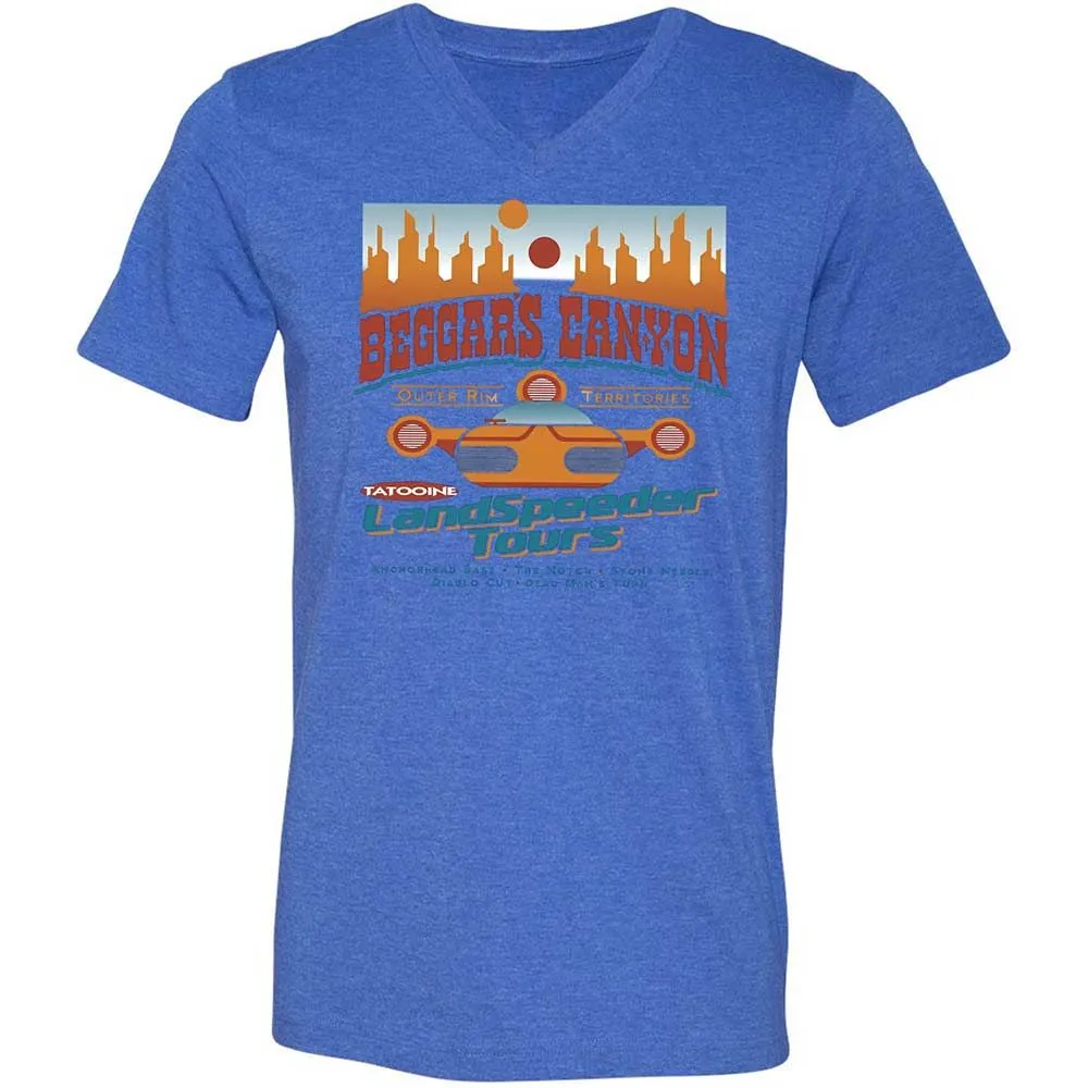 Unisex V-Neck T-Shirt - AY82KZ6U - Heather True Royal - 4