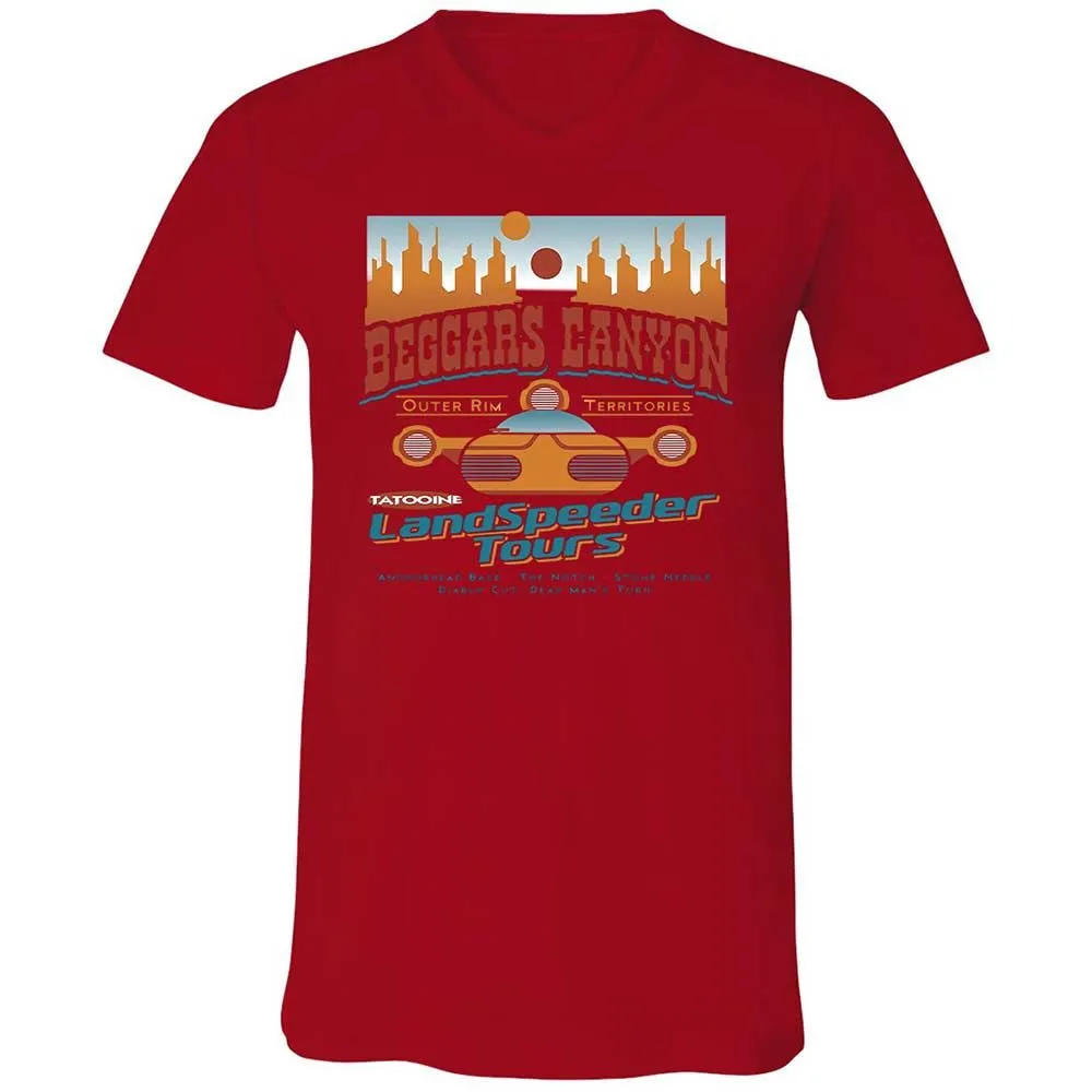 Unisex V-Neck T-Shirt - AY82KZ6U - Red - 5