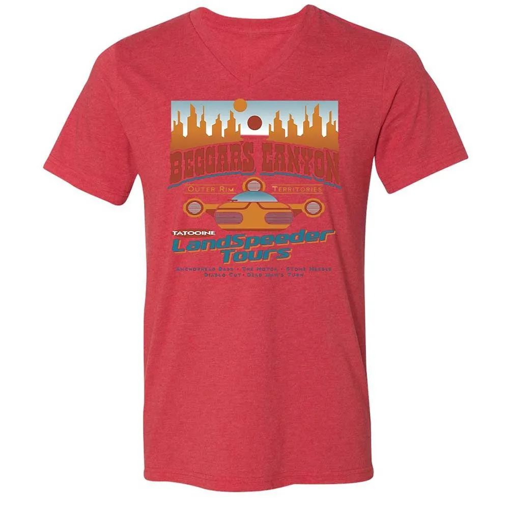 Unisex V-Neck T-Shirt - AY82KZ6U - Heather Red - 6