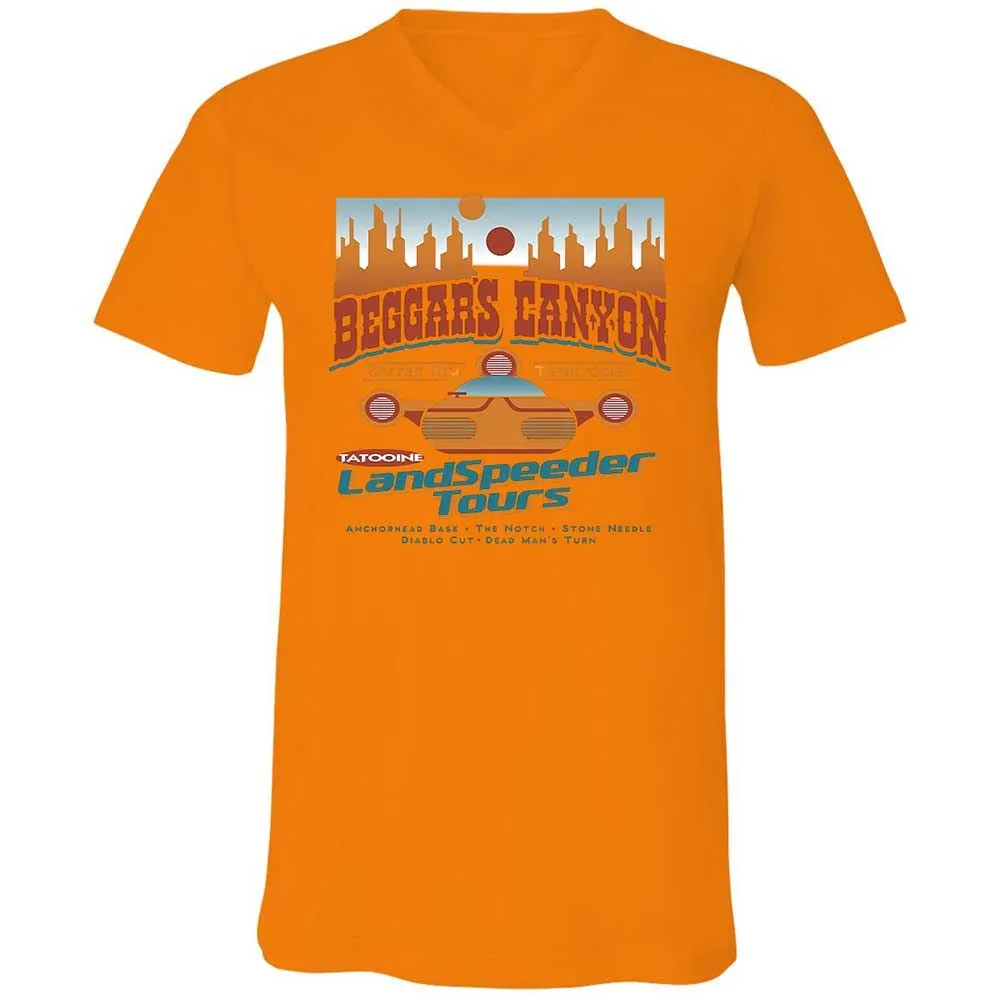 Unisex V-Neck T-Shirt - AY82KZ6U - Orange - 7