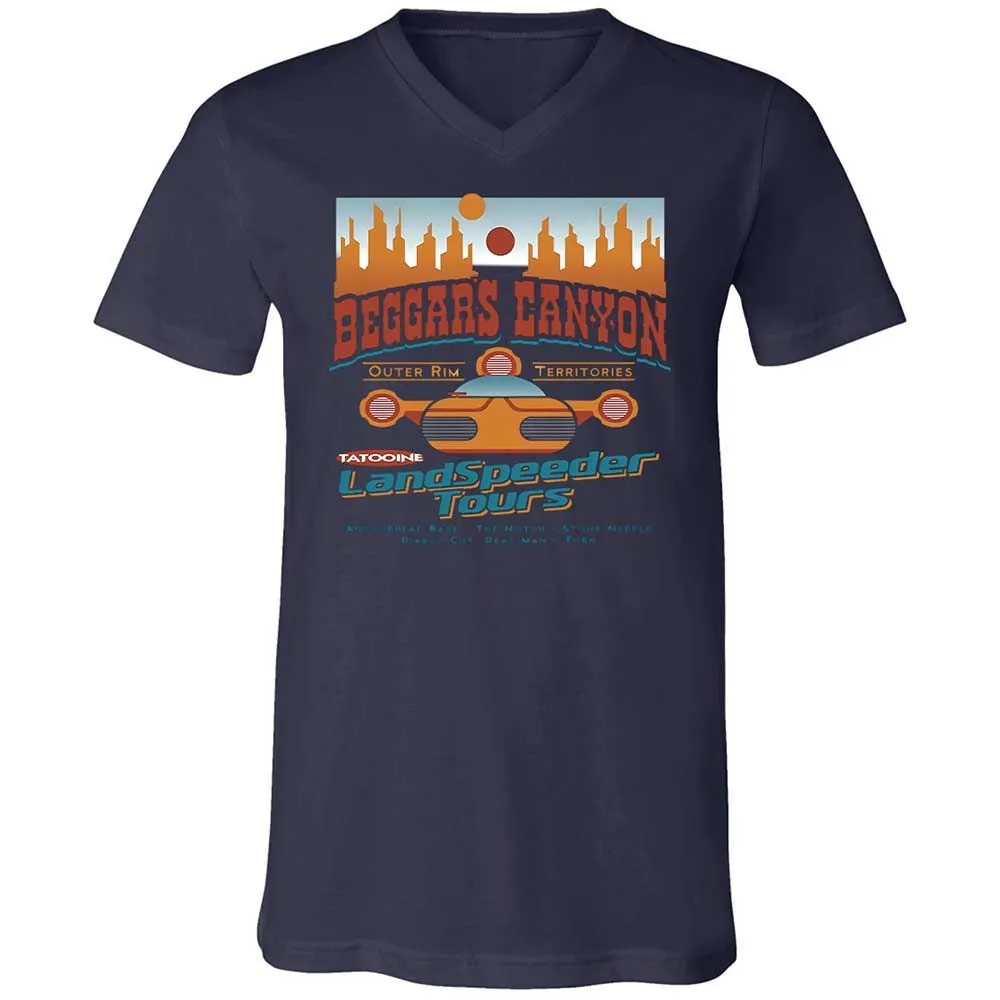Unisex V-Neck T-Shirt - AY82KZ6U - Navy - 12