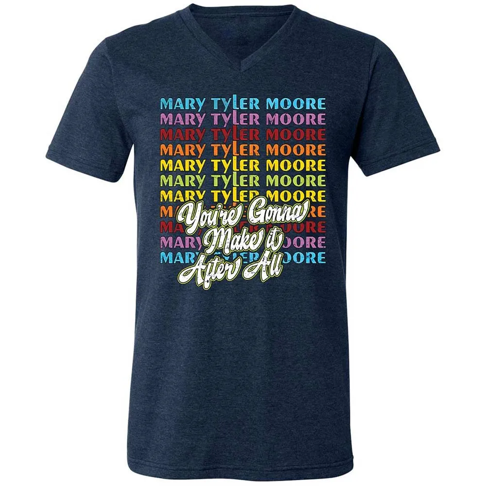 Unisex V-Neck T-Shirt - 3LEQDC4J - Heather Navy - 3
