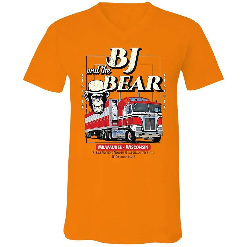Unisex V-Neck T-Shirt - LN5B1AVM - Orange - 7
