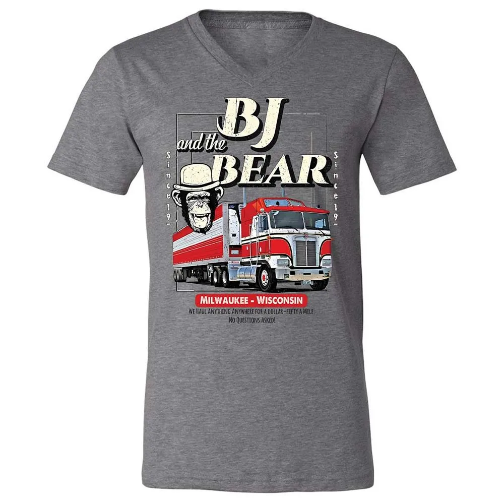 Unisex V-Neck T-Shirt - LN5B1AVM - Deep Heather - 9