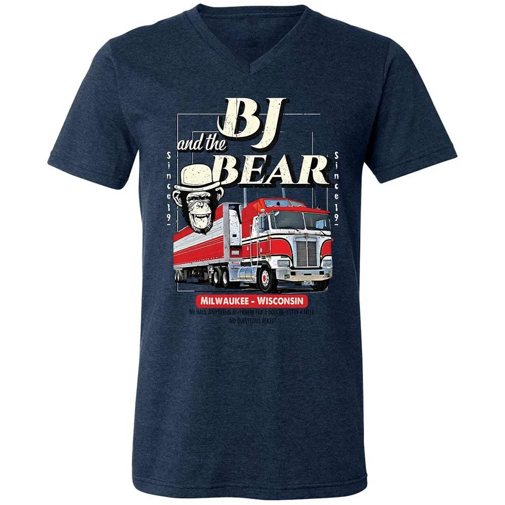 Unisex V-Neck T-Shirt - LN5B1AVM - Heather Navy - 13