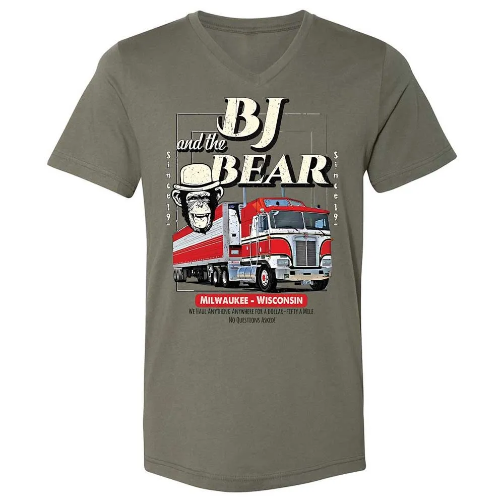 Unisex V-Neck T-Shirt - LN5B1AVM - Military Green - 15