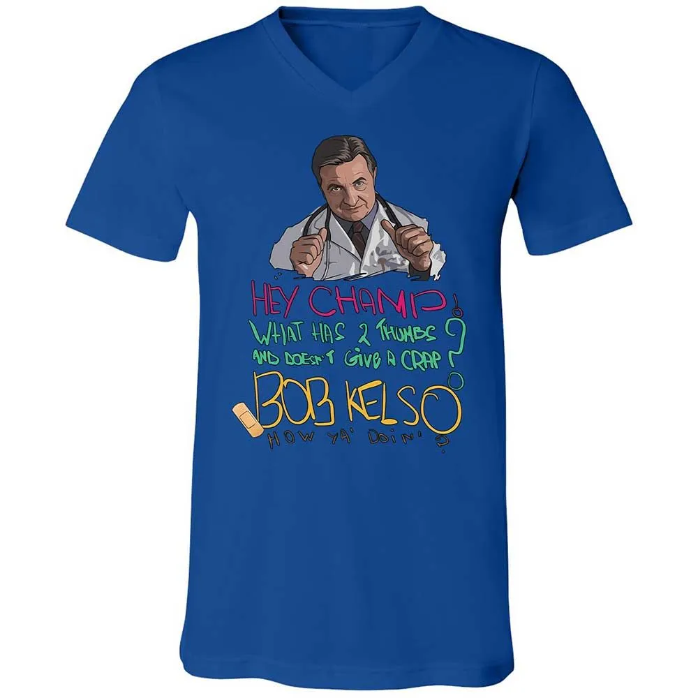 Unisex V-Neck T-Shirt - E8DT6LR6 - True Royal - 3