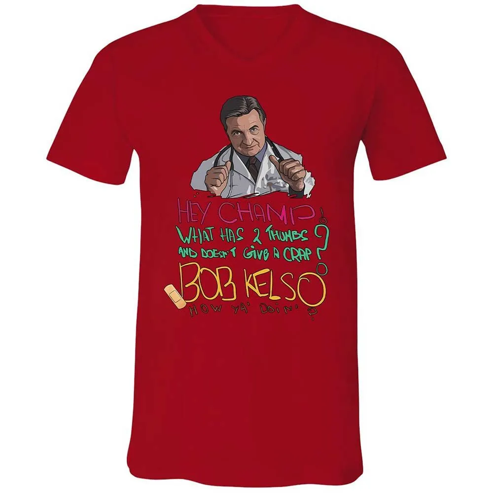 Unisex V-Neck T-Shirt - E8DT6LR6 - Red - 5