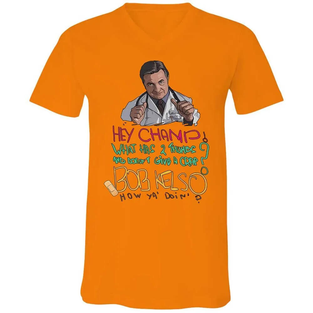 Unisex V-Neck T-Shirt - E8DT6LR6 - Orange - 7
