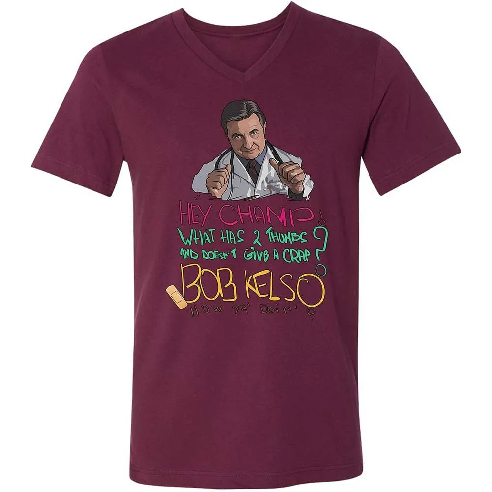 Unisex V-Neck T-Shirt - E8DT6LR6 - Maroon - 14