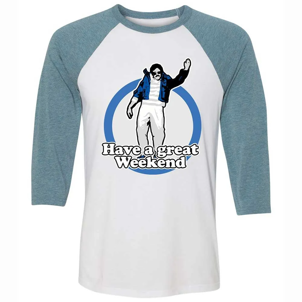Unisex 3/4 Baseball Tee - ZHG2QF77 - White/Denim - 3