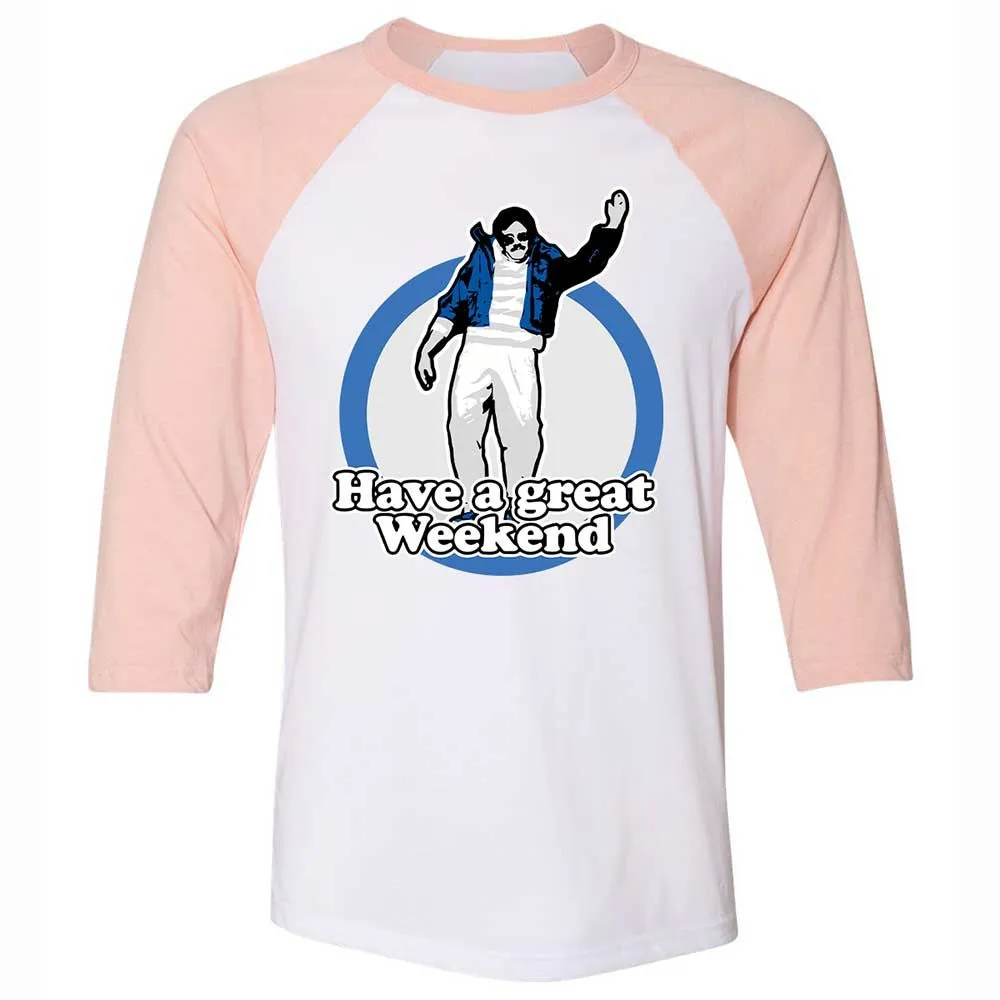 Unisex 3/4 Baseball Tee - ZHG2QF77 - White/Heather Peach - 5