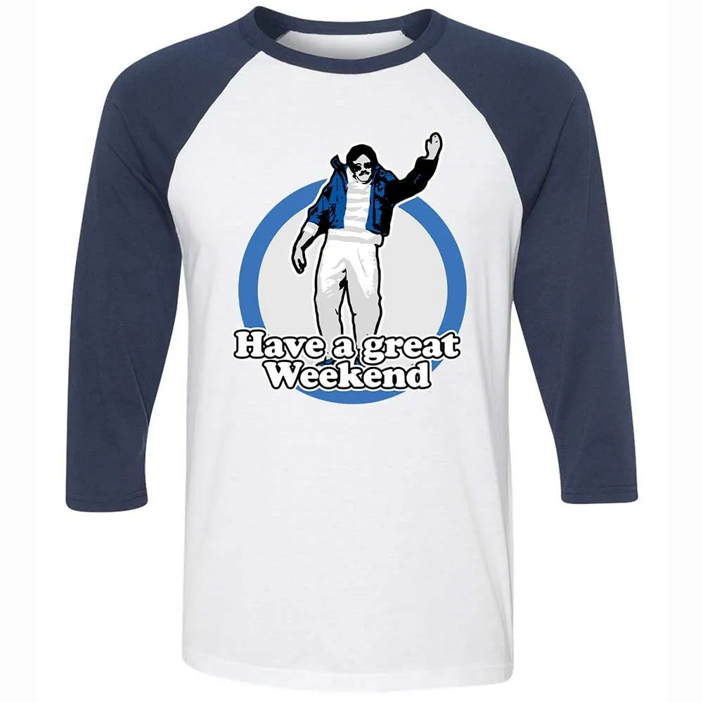 Unisex 3/4 Baseball Tee - ZHG2QF77 - White/Navy - 8