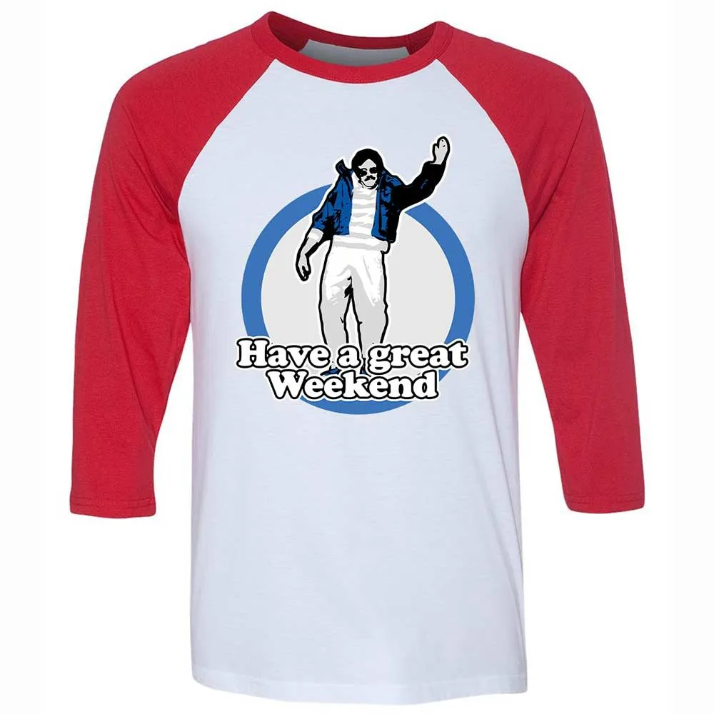 Unisex 3/4 Baseball Tee - ZHG2QF77 - White/Red - 9