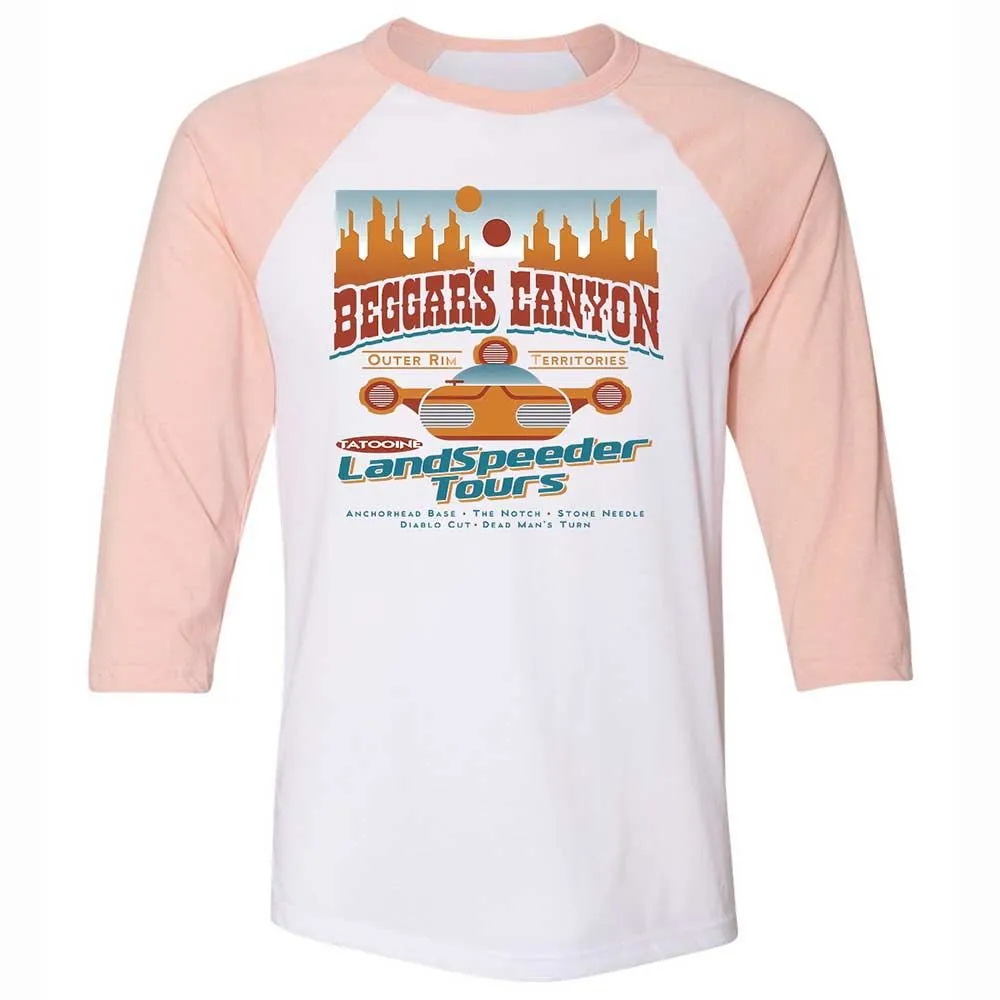 Unisex 3/4 Baseball Tee - RDATLYC8 - White/Heather Peach - 5
